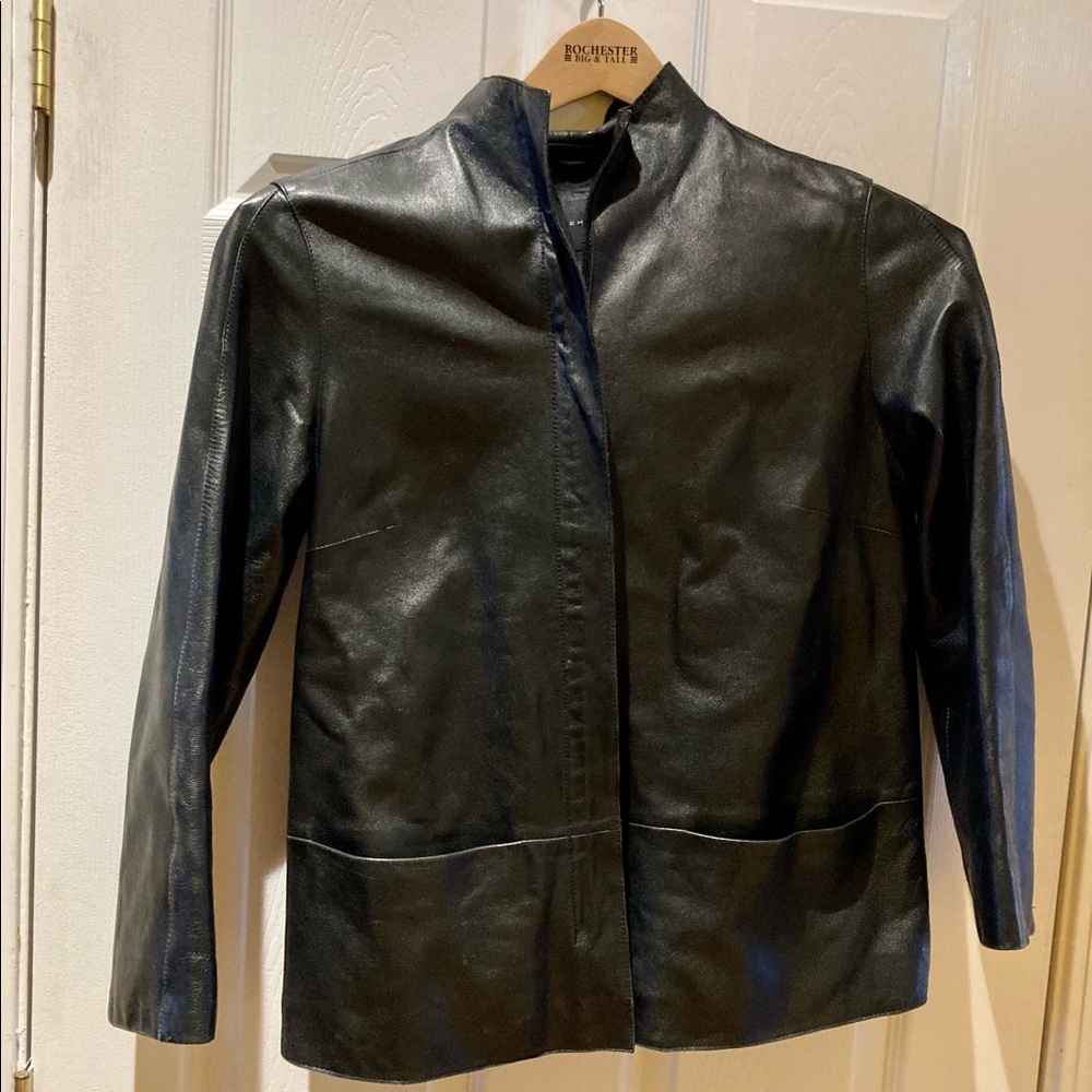 Luxurious Black Leather Jacket (Vintage ‘90s), size M, excellent condition